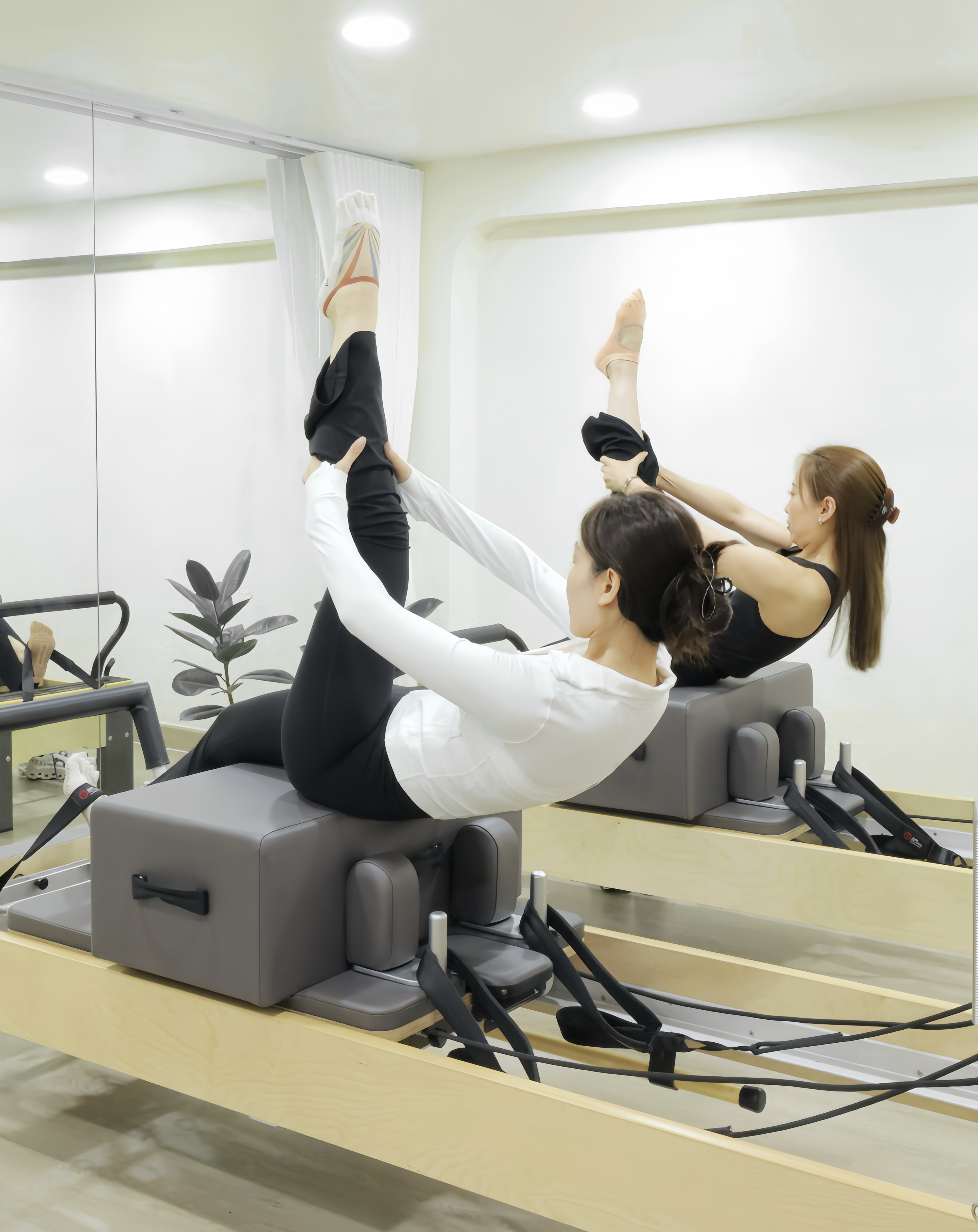 Partner duet pilates session