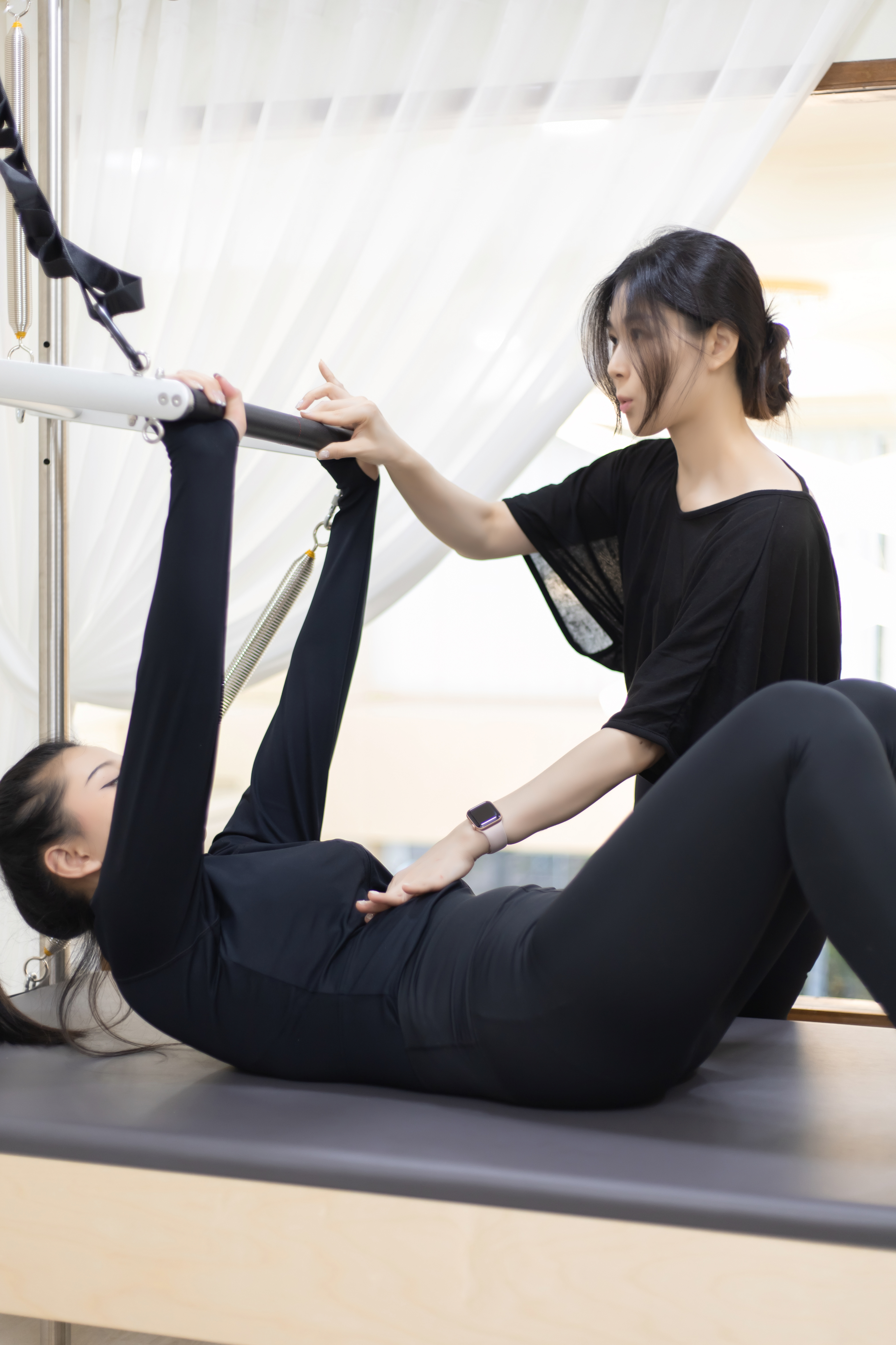 One-on-one private pilates session
